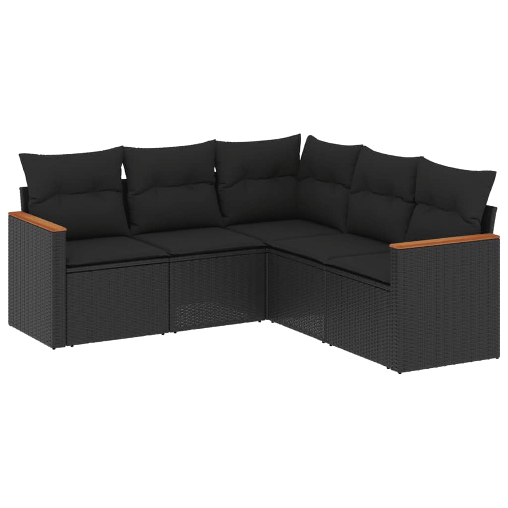 Set Mobilier De Grădină Cu Perne, 5 Piese, , Poliratan