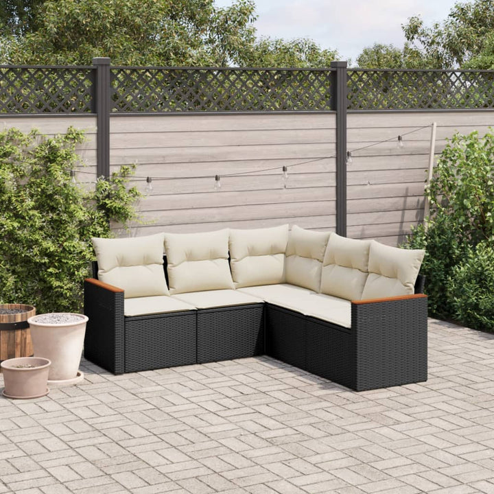 Set Mobilier De Grădină Cu Perne, 5 Piese, , Poliratan