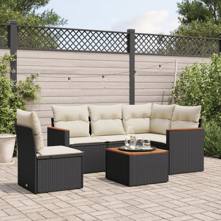 Set Mobilier De Grădină Cu Perne, 5 Piese, Negru, Poliratan