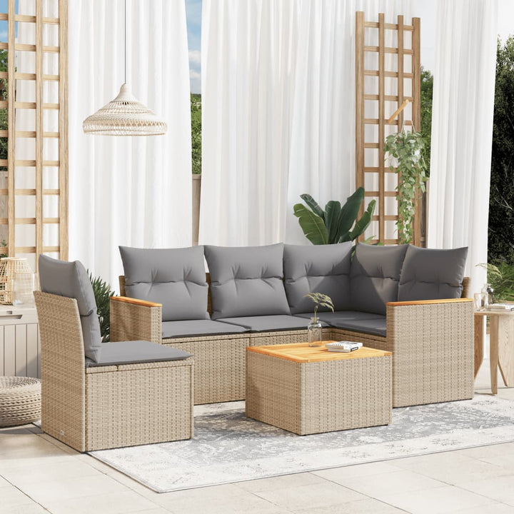 Set Mobilier De Grădină Cu Perne, 5 Piese, Negru, Poliratan
