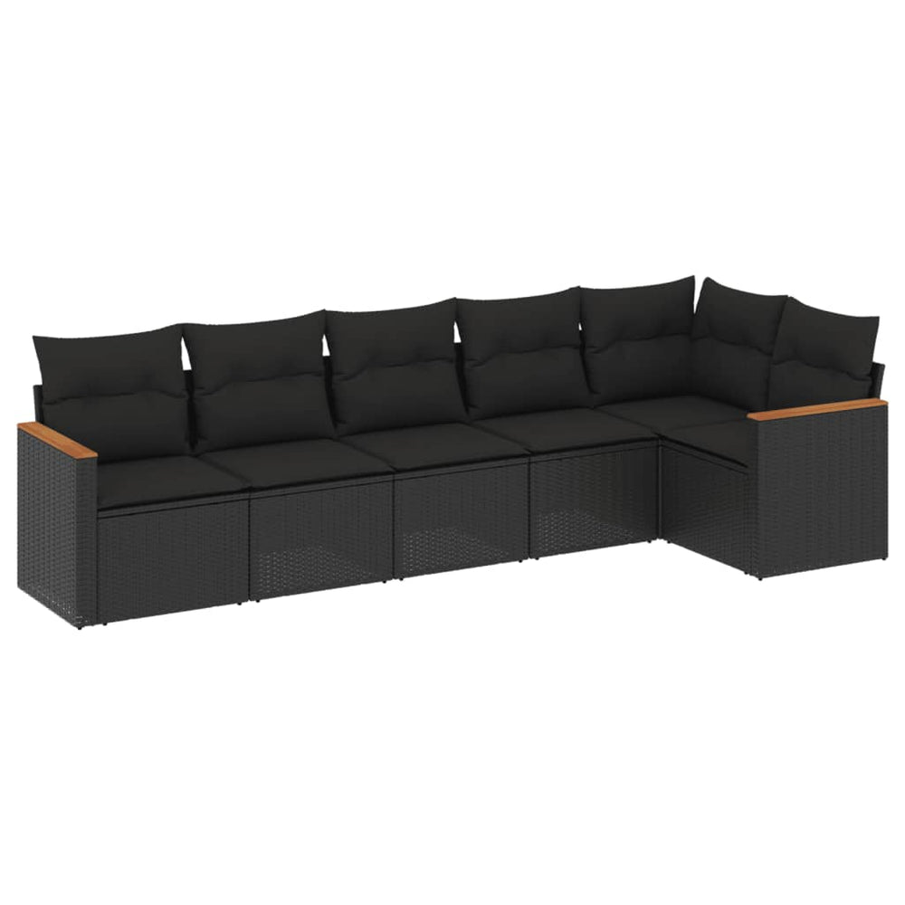 Set Mobilier De Grădină Cu Perne, 6 Piese, , Poliratan