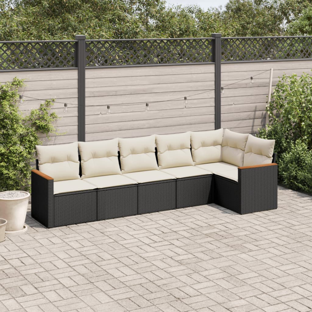 Set Mobilier De Grădină Cu Perne, 6 Piese, , Poliratan