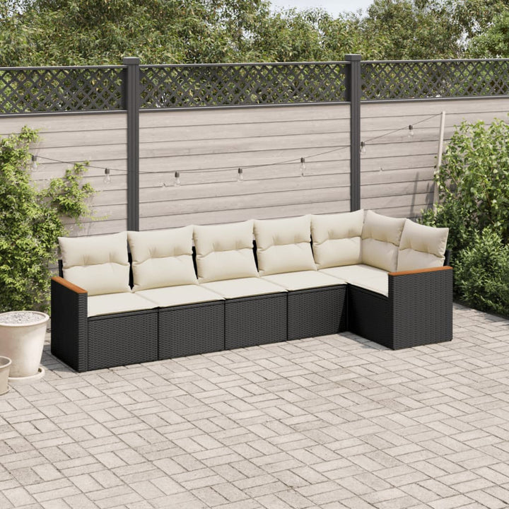 Set Mobilier De Grădină Cu Perne, 6 Piese, , Poliratan