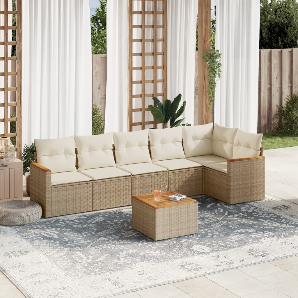 Set Mobilier De Grădină Cu Perne, 6 Piese, , Poliratan