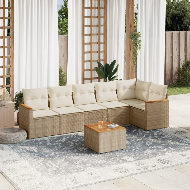 Set Mobilier De Grădină Cu Perne, 6 Piese, , Poliratan