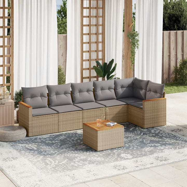 Set Mobilier De Grădină Cu Perne, 6 Piese, , Poliratan