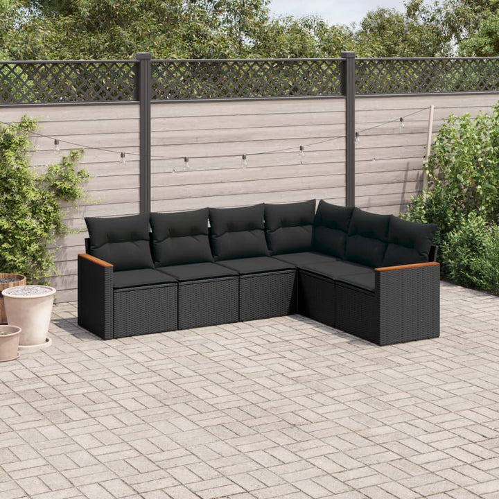 Set Canapele De Grădină, 6 Piese, Cu Perne, Bej, Poliratan
