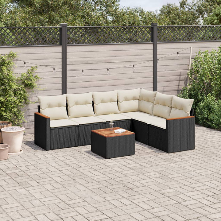 Set Canapele De Grădină, 6 Piese, Cu Perne, Bej, Poliratan