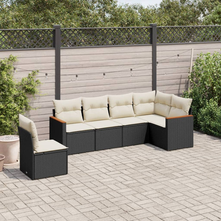 Set Canapele De Grădină Cu Perne, 7 Piese, , Poliratan