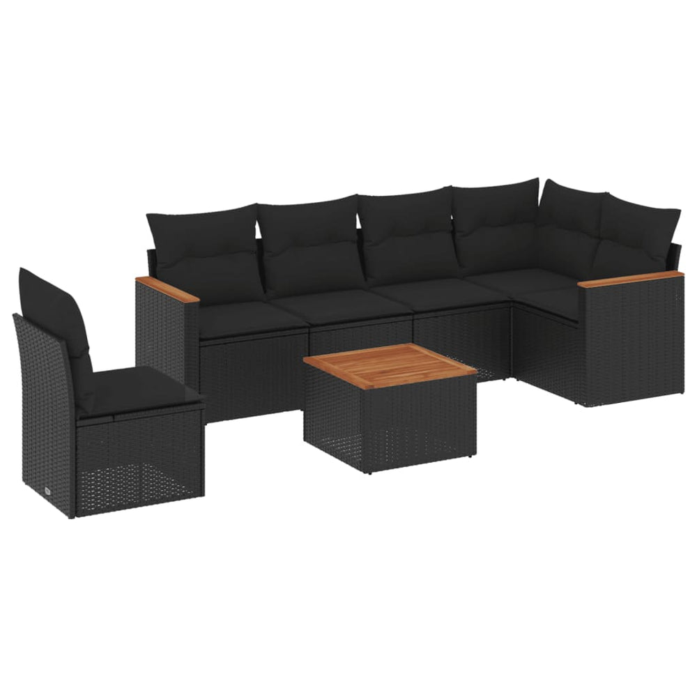 Set Canapele De Grădină Cu Perne, 7 Piese, , Poliratan