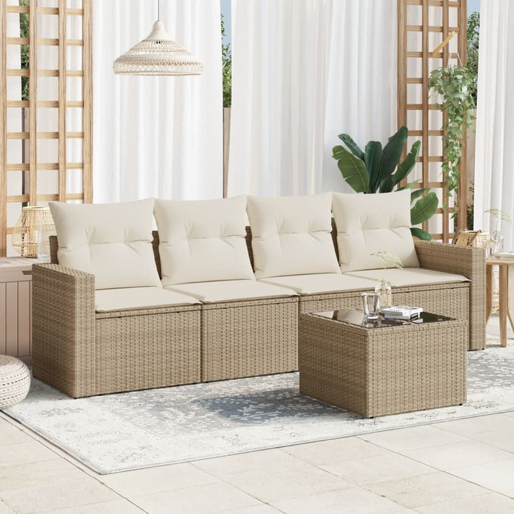 Set Mobilier De Grădină Cu Perne, 4 Piese, , Poliratan