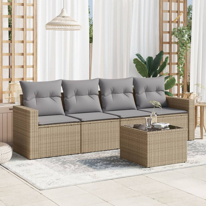 Set Mobilier De Grădină Cu Perne, 4 Piese, , Poliratan