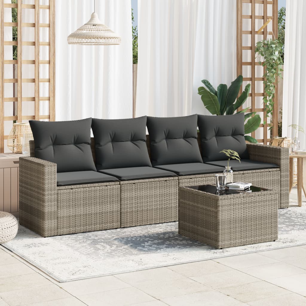 Set Mobilier De Grădină Cu Perne, 4 Piese, , Poliratan