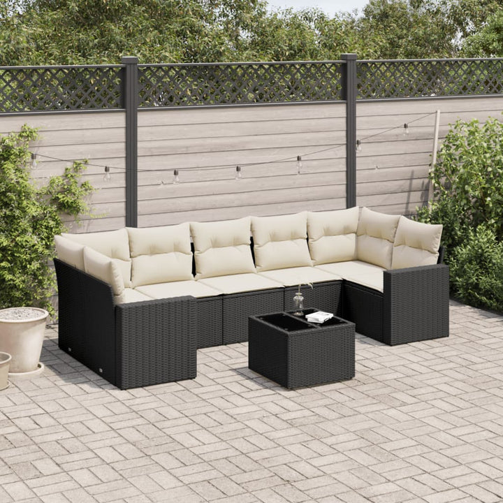 Set Canapele De Grădină Cu Perne, 8 Piese, Maro, Poliratan