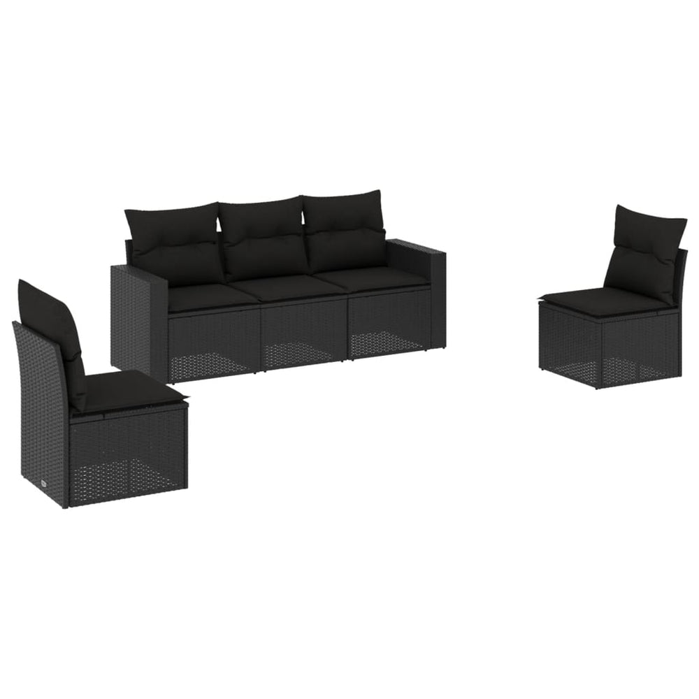 Set Mobilier De Grădină Cu Perne, 5 Piese, , Poliratan