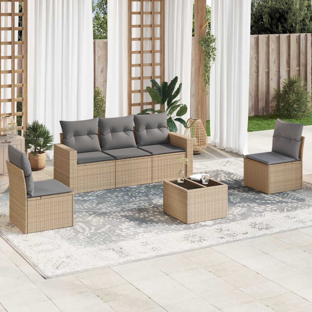 Set Mobilier De Grădină Cu Perne, 5 Piese, , Poliratan