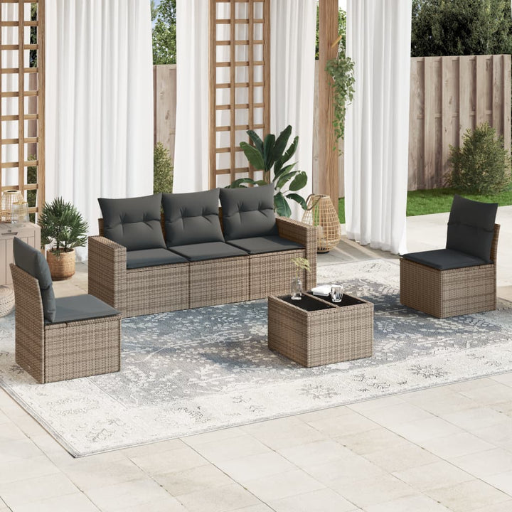 Set Mobilier De Grădină Cu Perne, 5 Piese, , Poliratan