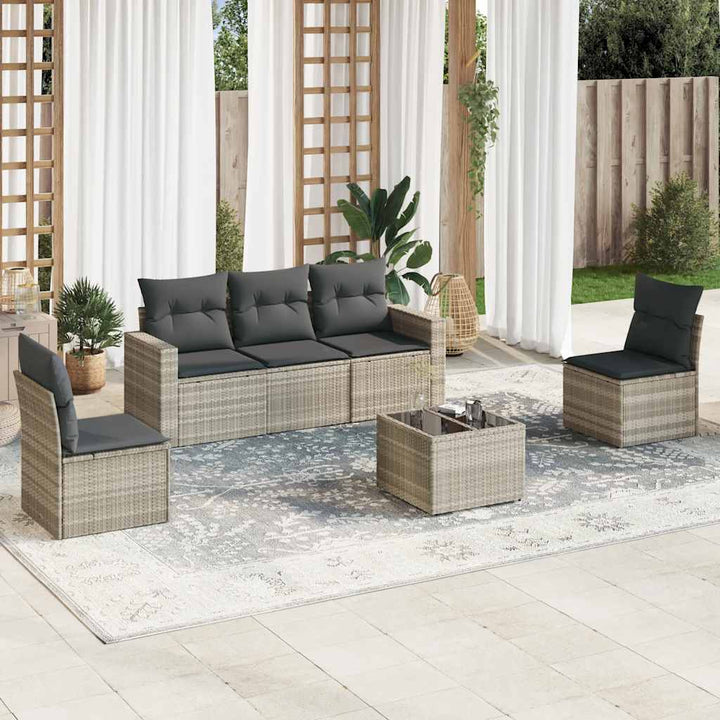 Set Mobilier De Grădină Cu Perne, 5 Piese, , Poliratan