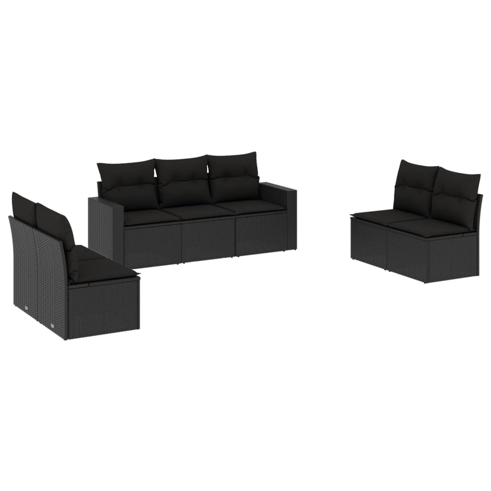 Set Canapele De Grădină Cu Perne, 7 Piese, , Poliratan