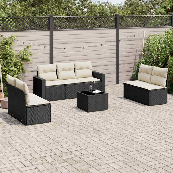 Set Canapele De Grădină Cu Perne, 7 Piese, , Poliratan