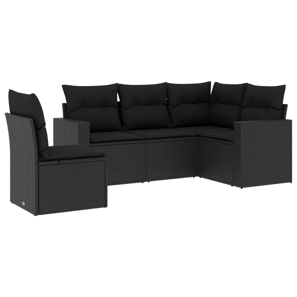 Set Mobilier De Grădină Cu Perne, 5 Piese, , Poliratan