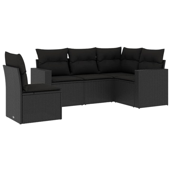 Set Mobilier De Grădină Cu Perne, 5 Piese, , Poliratan