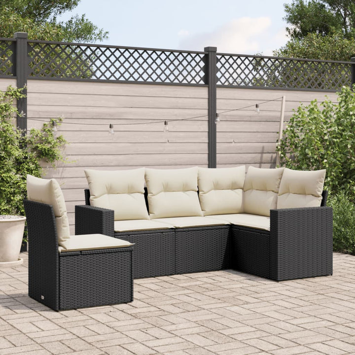 Set Mobilier De Grădină Cu Perne, 5 Piese, , Poliratan