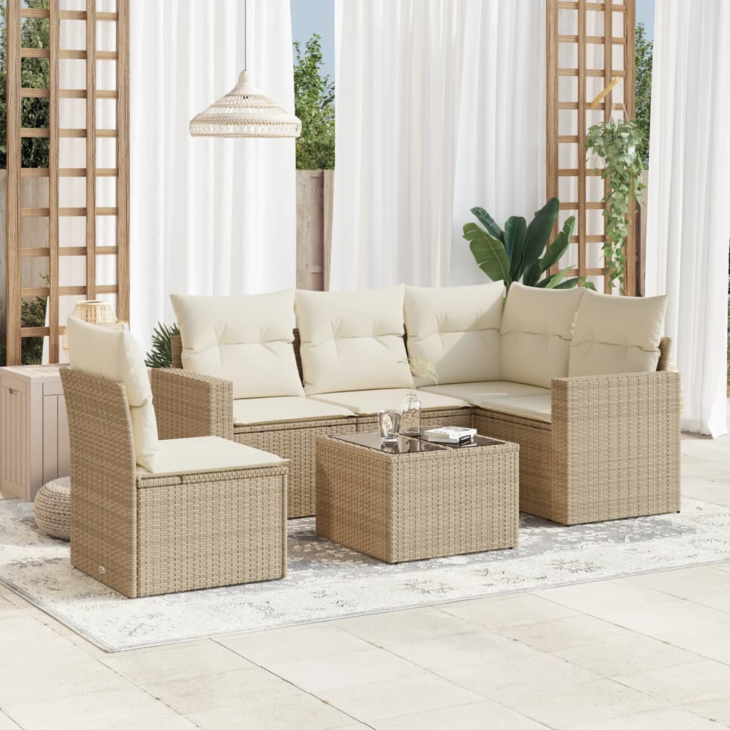 Set Mobilier De Grădină Cu Perne, 5 Piese, , Poliratan