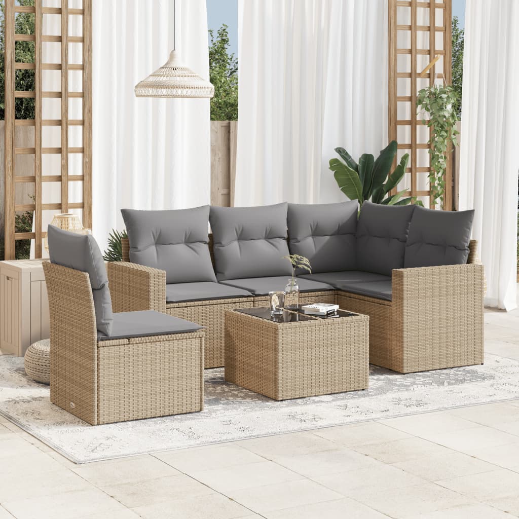Set Mobilier De Grădină Cu Perne, 5 Piese, , Poliratan