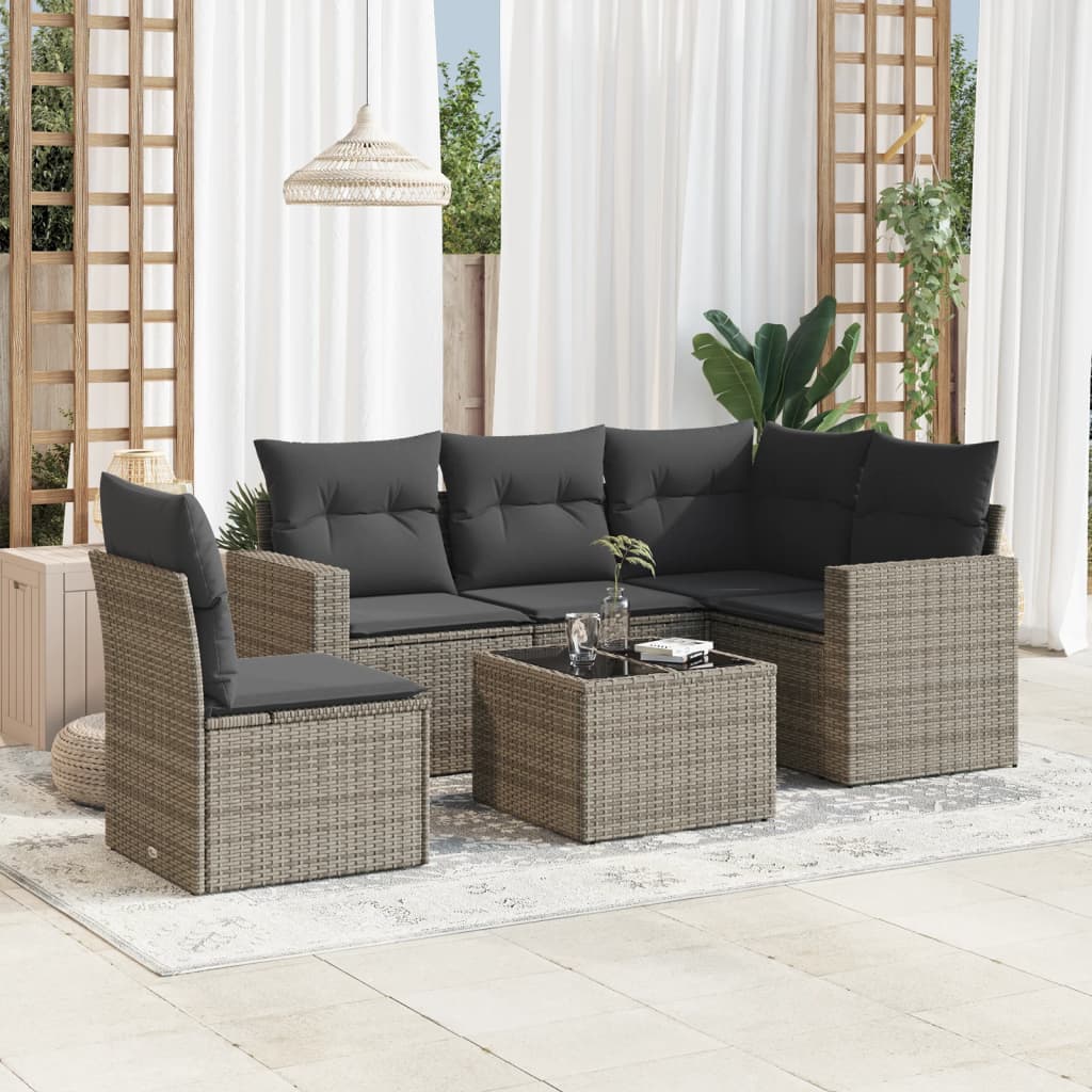 Set Mobilier De Grădină Cu Perne, 5 Piese, , Poliratan