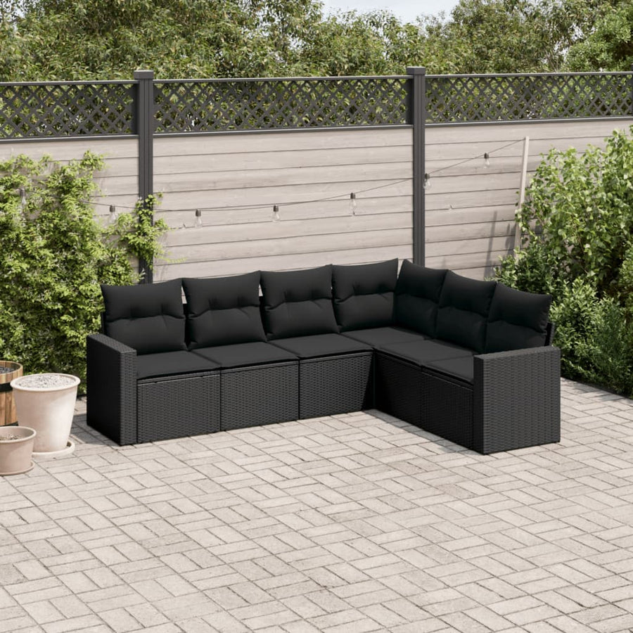 Set Mobilier De Grădină Cu Perne, 6 Piese, , Poliratan