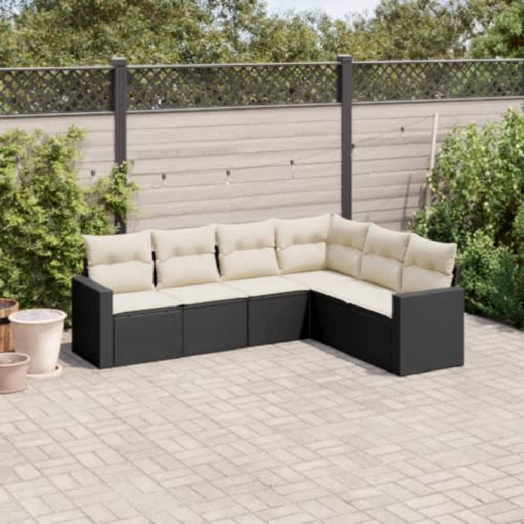 Set Mobilier De Grădină Cu Perne, 6 Piese, , Poliratan