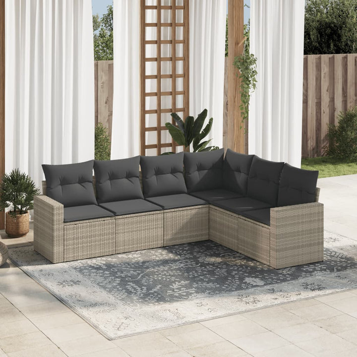 Set Mobilier De Grădină Cu Perne, 6 Piese, , Poliratan
