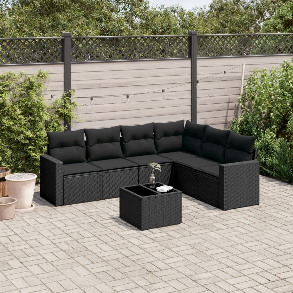 Set Mobilier De Grădină Cu Perne, 6 Piese, , Poliratan