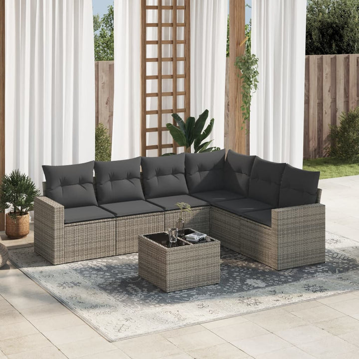Set Mobilier De Grădină Cu Perne, 6 Piese, , Poliratan