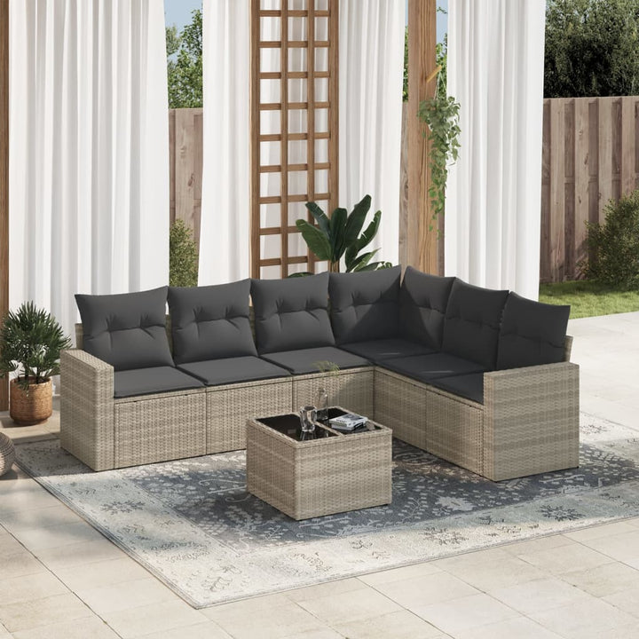 Set Mobilier De Grădină Cu Perne, 6 Piese, , Poliratan