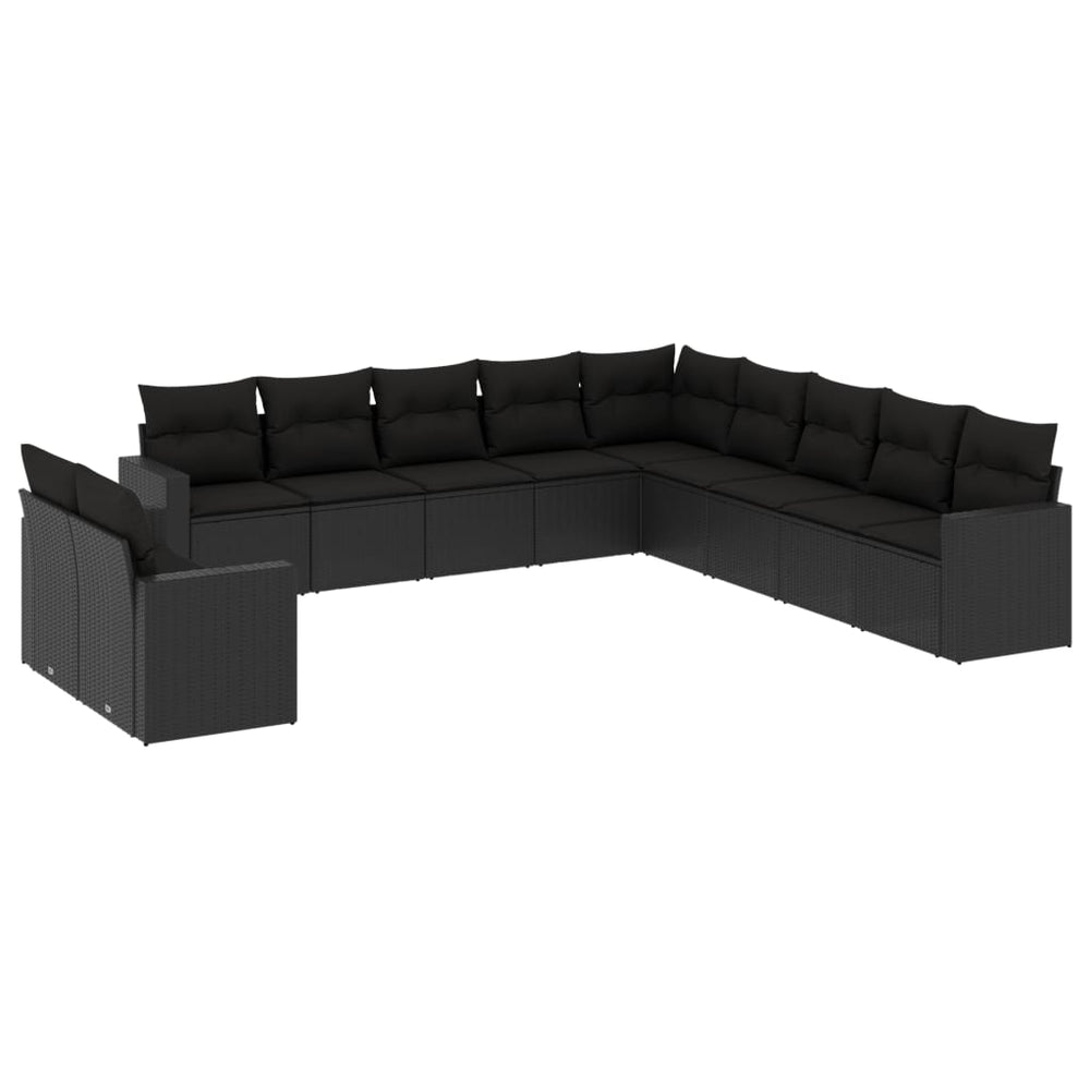 Set Canapele De Grădină Cu Perne, 11 Piese, , Poliratan