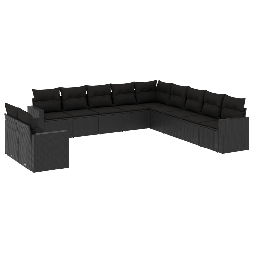 Set Canapele De Grădină Cu Perne, 11 Piese, , Poliratan
