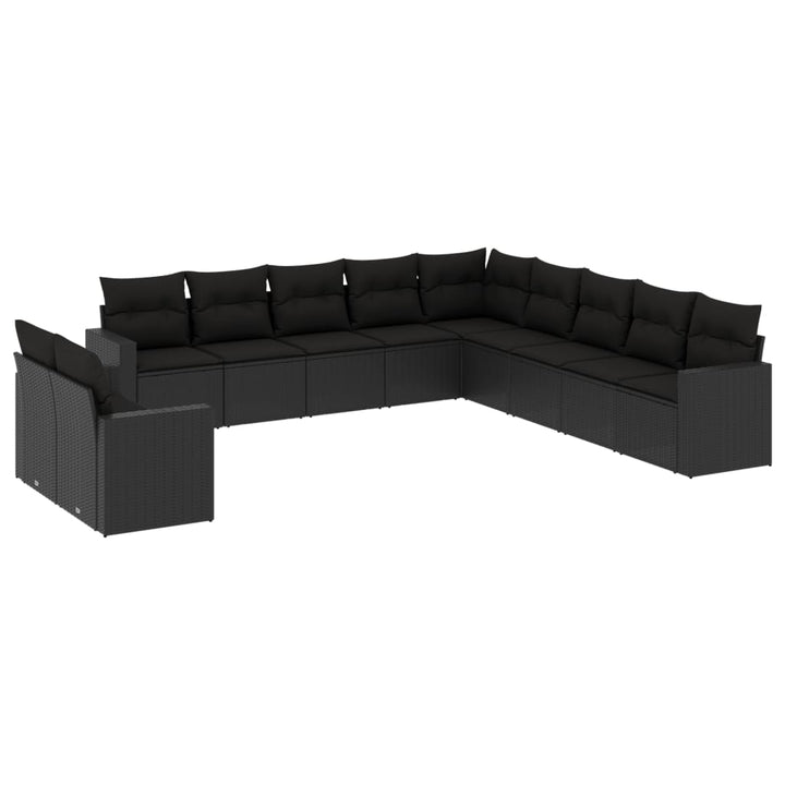 Set Canapele De Grădină Cu Perne, 11 Piese, , Poliratan