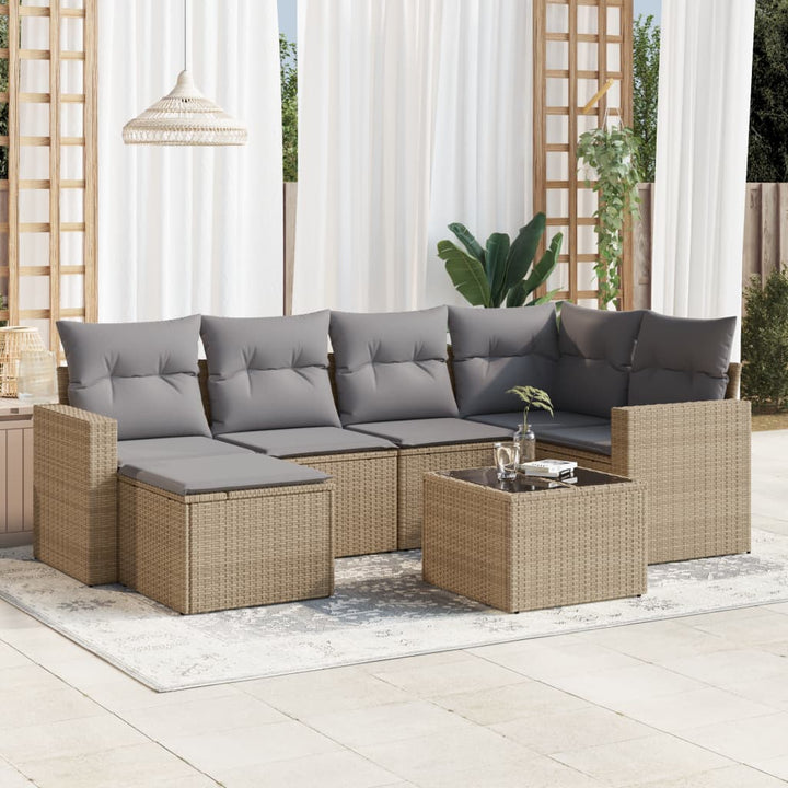Set Mobilier De Grădină Cu Perne, 6 Piese, Negru, Poliratan