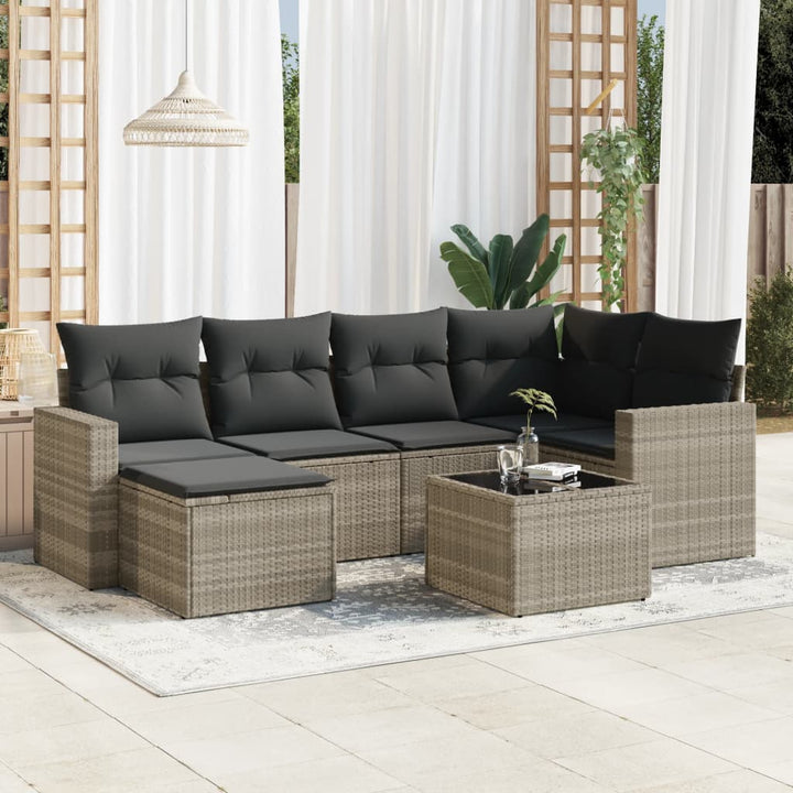 Set Mobilier De Grădină Cu Perne, 6 Piese, Negru, Poliratan