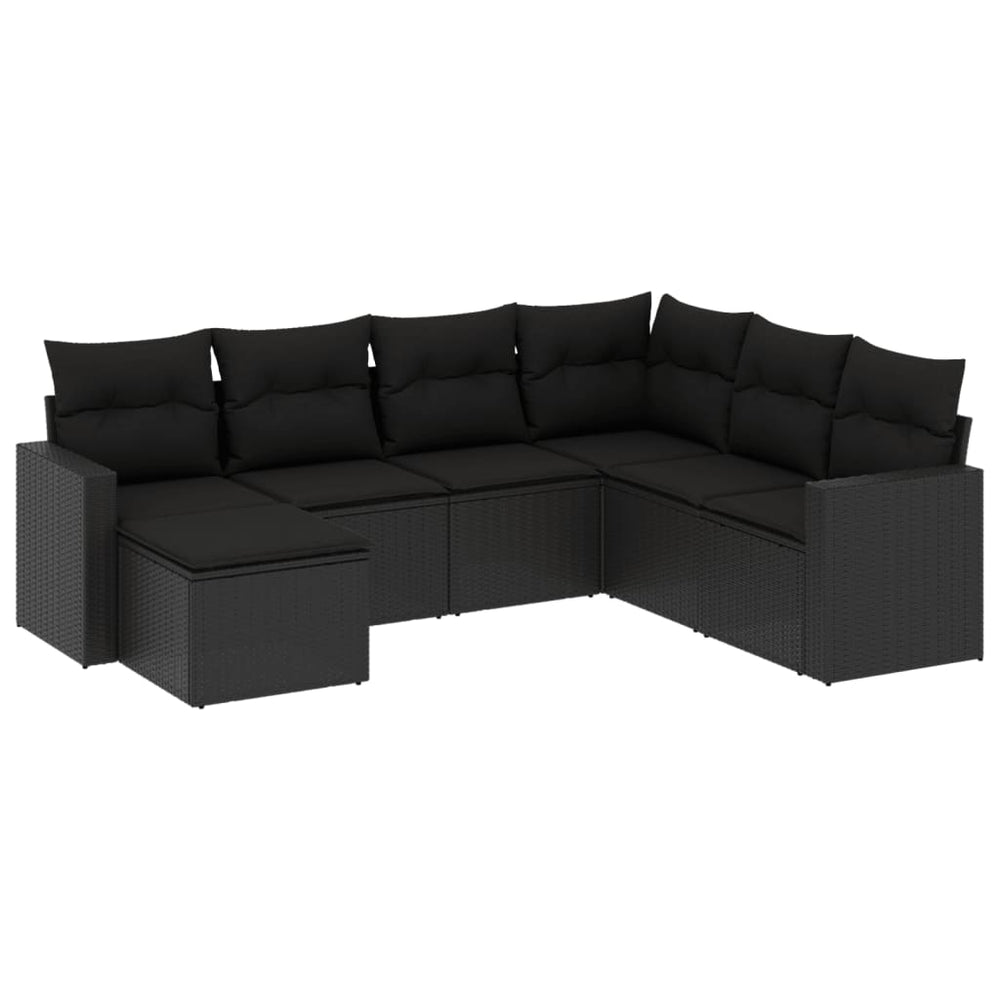 Set Canapele De Grădină Cu Perne, 7 Piese, , Poliratan