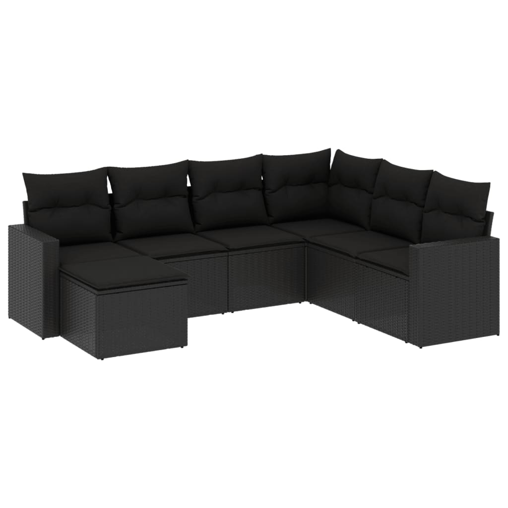 Set Canapele De Grădină Cu Perne, 7 Piese, , Poliratan