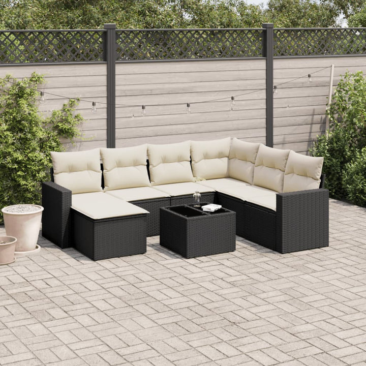 Set Canapele De Grădină Cu Perne, 7 Piese, , Poliratan