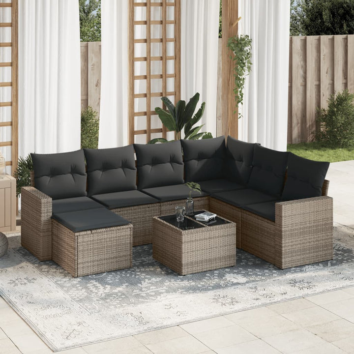 Set Canapele De Grădină Cu Perne, 7 Piese, , Poliratan