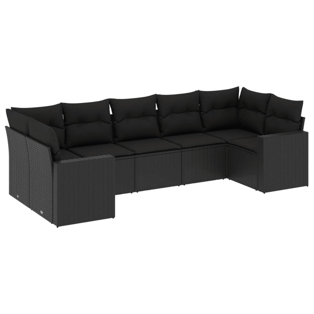 Set Canapele De Grădină Cu Perne, 7 Piese, , Poliratan