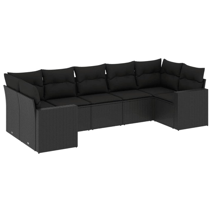 Set Canapele De Grădină Cu Perne, 7 Piese, , Poliratan