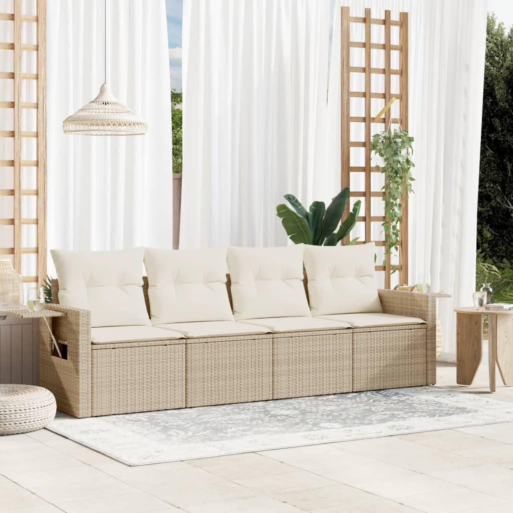 Set Canapele De Grădină Cu Perne, 5 Piese, , Poliratan
