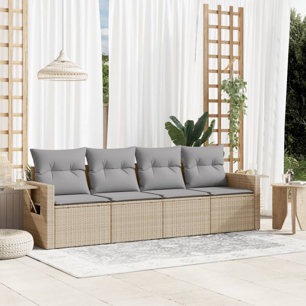 Set Canapele De Grădină Cu Perne, 5 Piese, , Poliratan