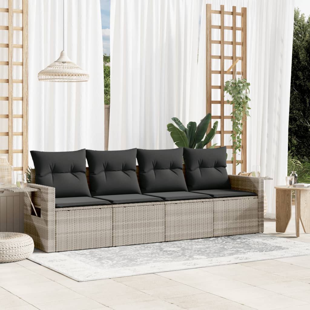 Set Canapele De Grădină Cu Perne, 5 Piese, , Poliratan